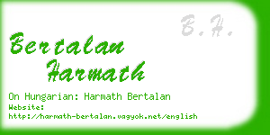 bertalan harmath business card
